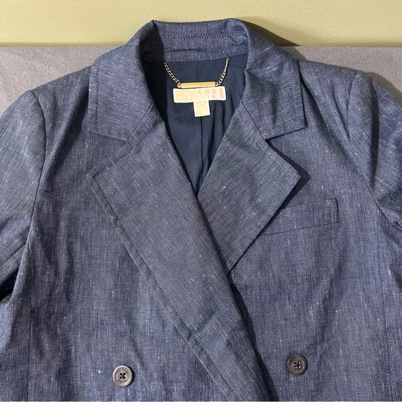 Michael Kors Blue Double-Breasted Blazer - Picture 5 of 7